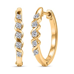 Luxuriant Lab Grown Diamond G-H SI 0.25 ctw Earrings in 18K Yellow Gold Plated Sterling Silver