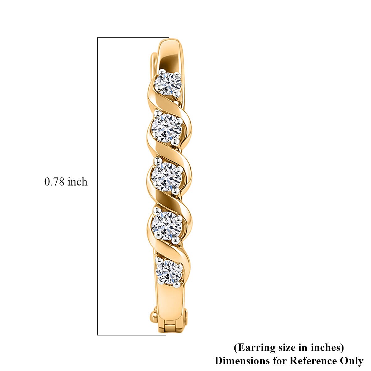 Luxuriant Lab Grown Diamond G-H SI 0.25 ctw Earrings in 18K Yellow Gold Plated Sterling Silver image number 4