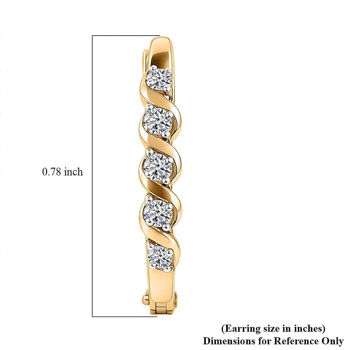Luxuriant Lab Grown Diamond G-H SI 0.25 ctw Earrings in 18K Yellow Gold Plated Sterling Silver image number 6