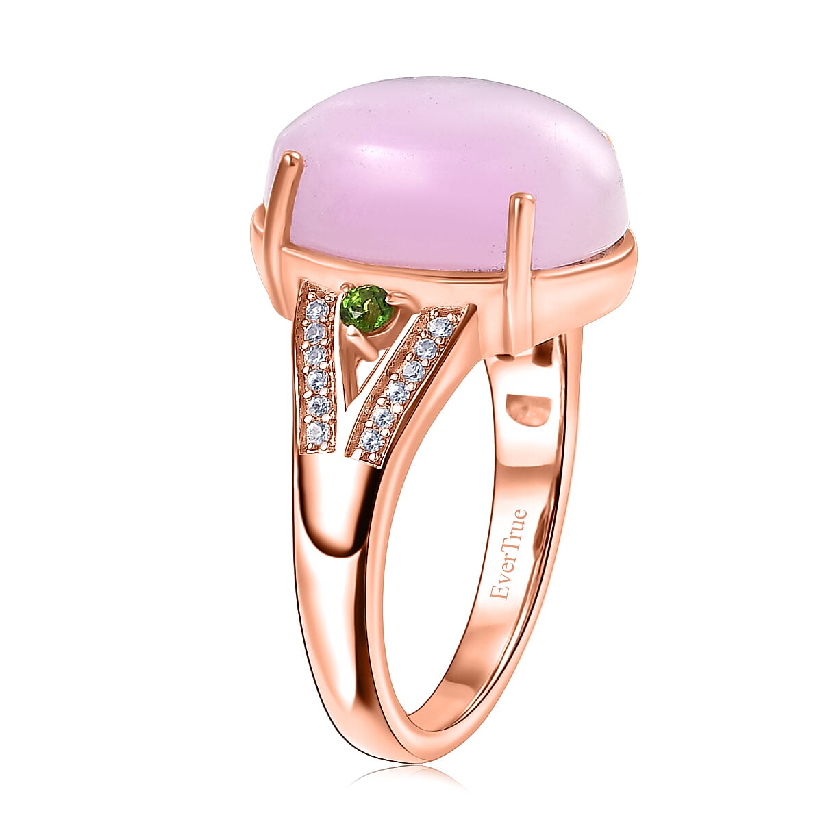 EverTrue Kunzite and Multi Gemstone 7.40 ctw Celestial Orbit Ring in 18K RG Plated (Size 10.0)