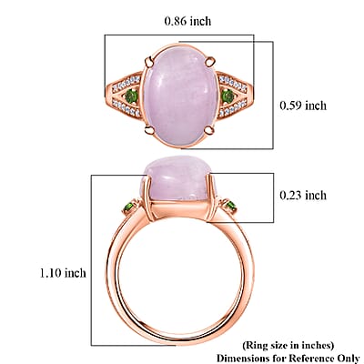 EverTrue Kunzite and Multi Gemstone 7.40 ctw Celestial Orbit Ring in 18K RG Plated (Size 10.0)