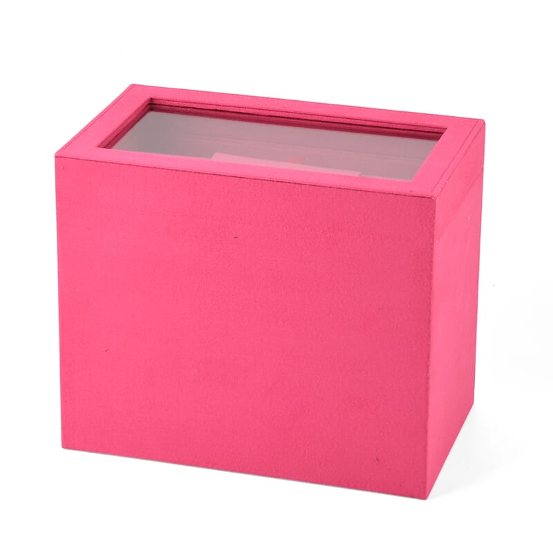 Livmore Pink Velvet Anti Tarnish 4 Layer Jewelry Box