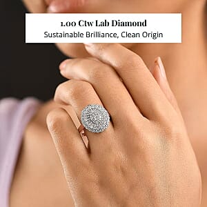 Luxuriant Lab Grown Diamond G-H, SI Ring in 18K Vermeil RG Over Sterling Silver (Size 10.0) 1.00 ctw