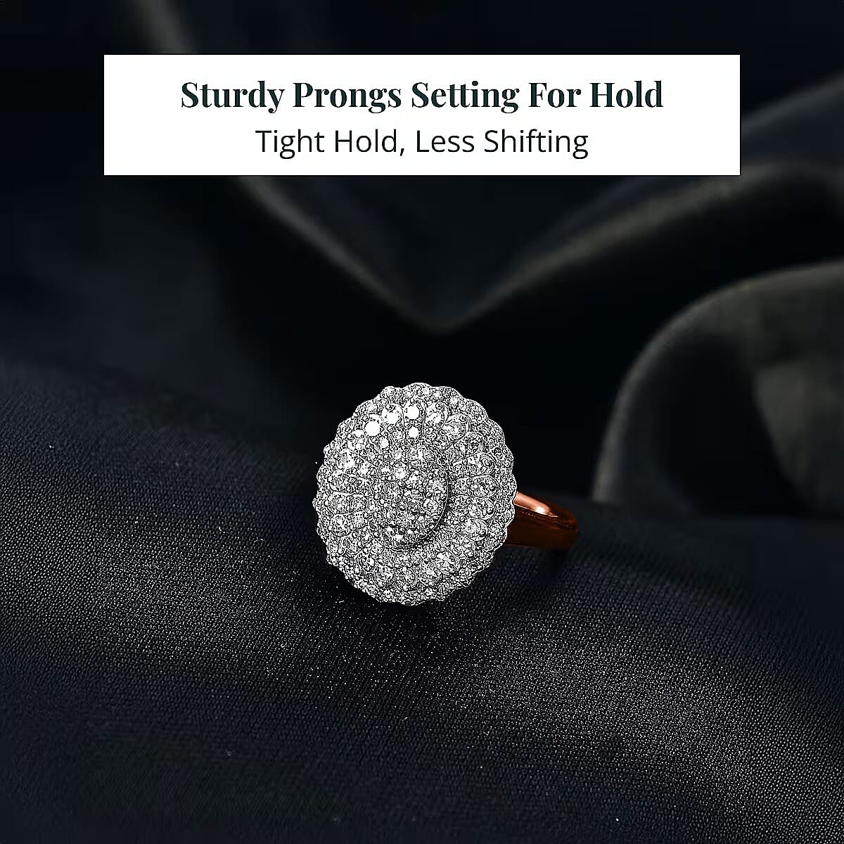 Luxuriant Lab Grown Diamond G-H, SI Ring in 18K Vermeil RG Over Sterling Silver (Size 10.0) 1.00 ctw