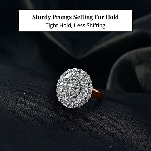 Luxuriant Lab Grown Diamond G-H, SI Ring in 18K Vermeil RG Over Sterling Silver (Size 10.0) 1.00 ctw