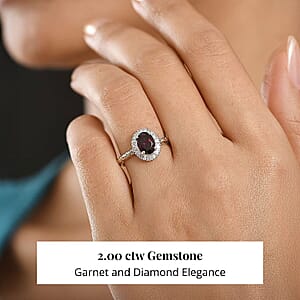 Mirage Collection Premium Anthill Garnet and Diamond I2 2.00 ctw Ring in 10K Yellow Gold (Size 10.0)