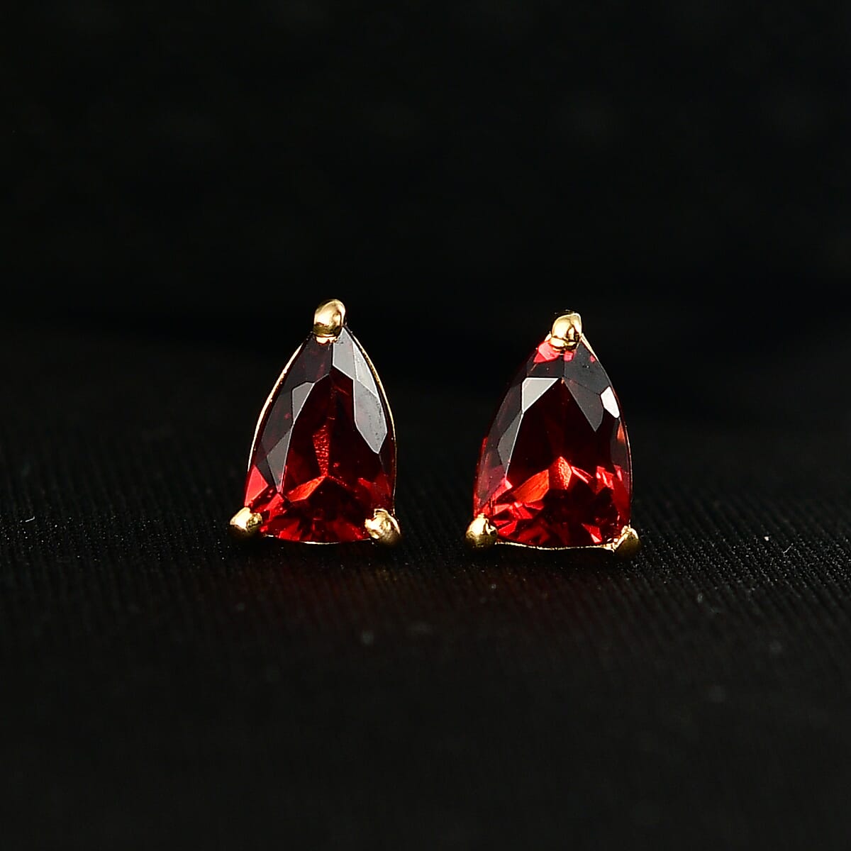 D'Joy Premium Mozambique Garnet 2.15 ctw Eternal Stud Earrings in 18K Vermeil Yellow Gold Over Sterling Silver image number 1