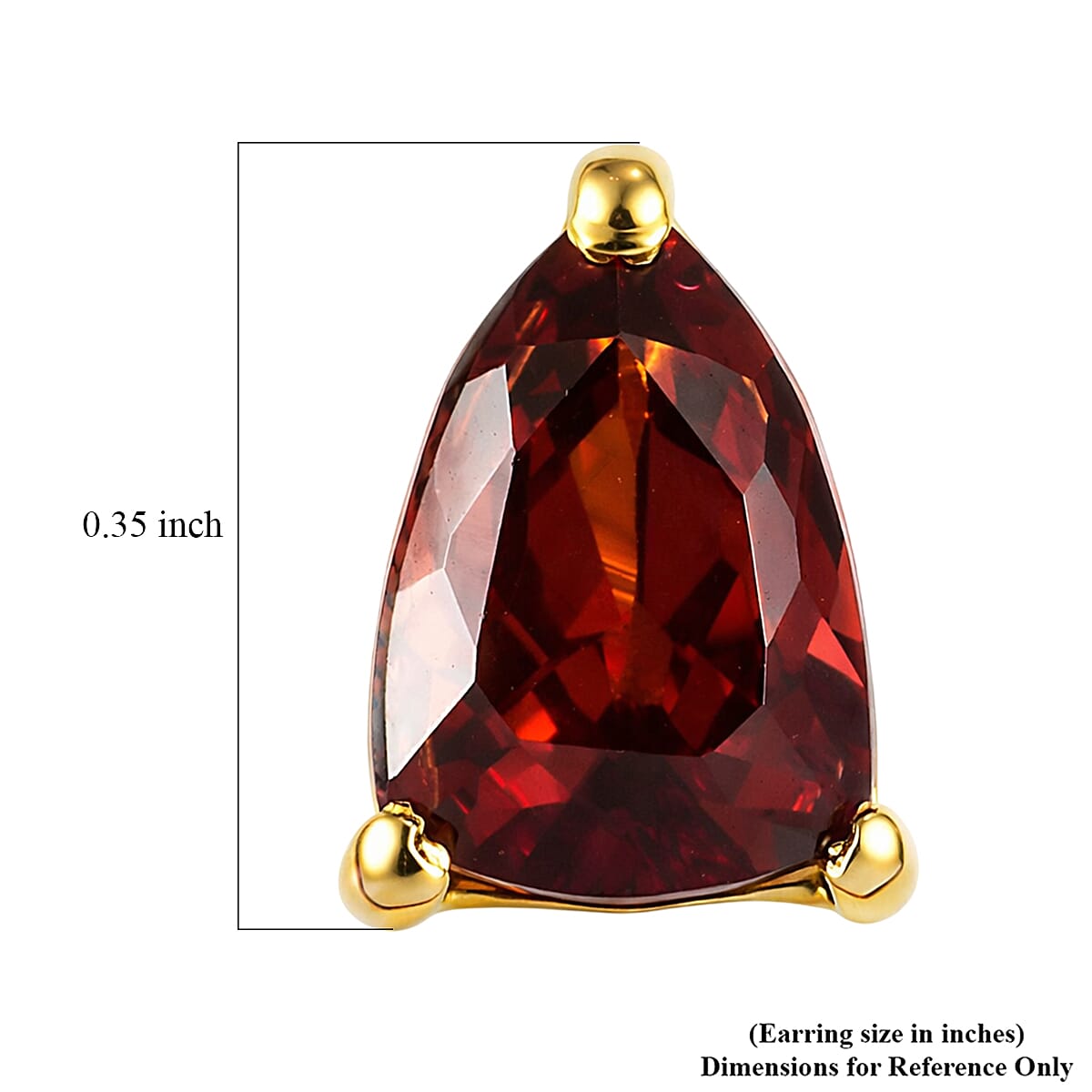 D'Joy Premium Mozambique Garnet 2.15 ctw Eternal Stud Earrings in 18K Vermeil Yellow Gold Over Sterling Silver image number 4