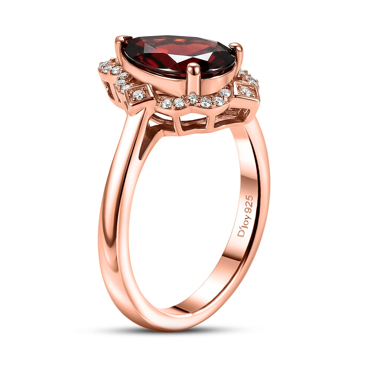 D'Joy Premium Mozambique Garnet and Moissanite 2.25 ctw Ring in Chocolate Brown E-coat Sterling Silver (Size 10.0) image number 3