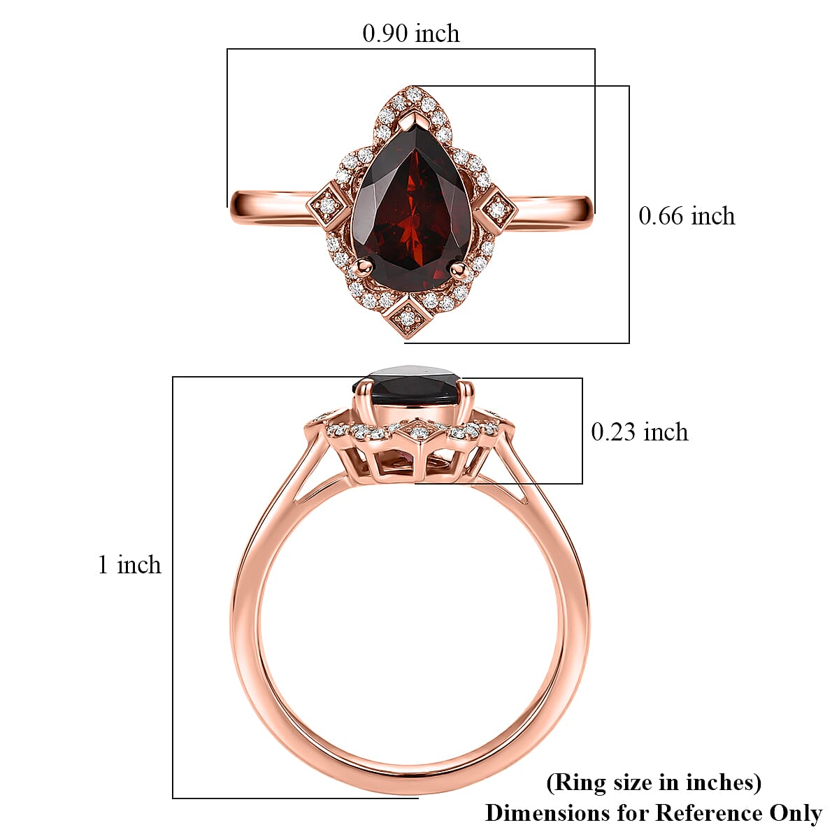 D'Joy Premium Mozambique Garnet and Moissanite 2.25 ctw Ring in Chocolate Brown E-coat Sterling Silver (Size 7.0) image number 5