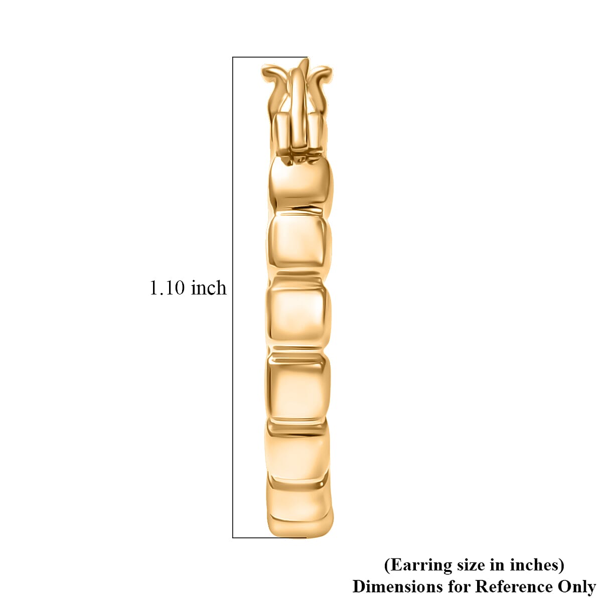 Luxoro Golden Structure Link Hoop Earrings in 10K Yellow Gold 4.05 Grams