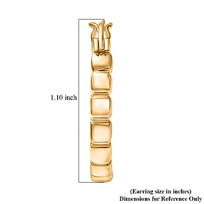 Luxoro Golden Structure Link Hoop Earrings in 10K Yellow Gold 4.05 Grams