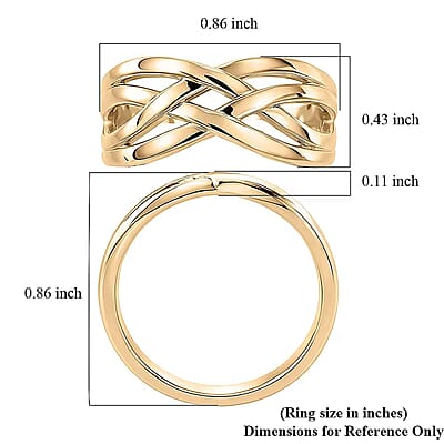 Luxoro Bridge Crossover Ring in 10K Yellow Gold (Size 11.0) 3.10 Grams