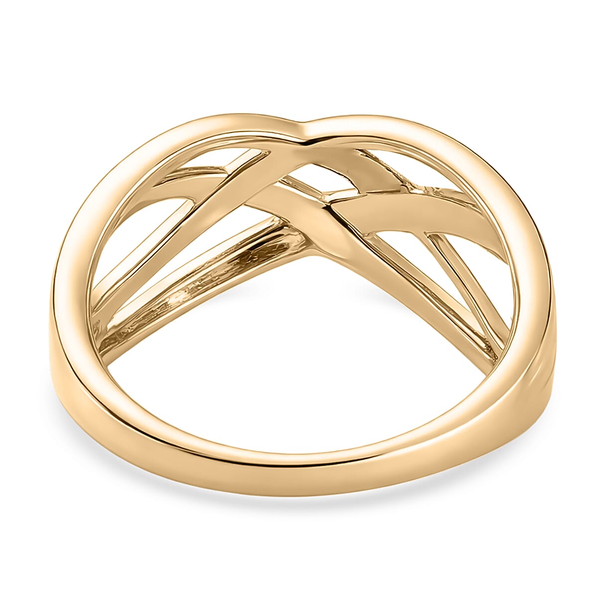 Luxoro Bridge Crossover Ring in 10K Yellow Gold (Size 6.0) 3.10 Grams image number 4