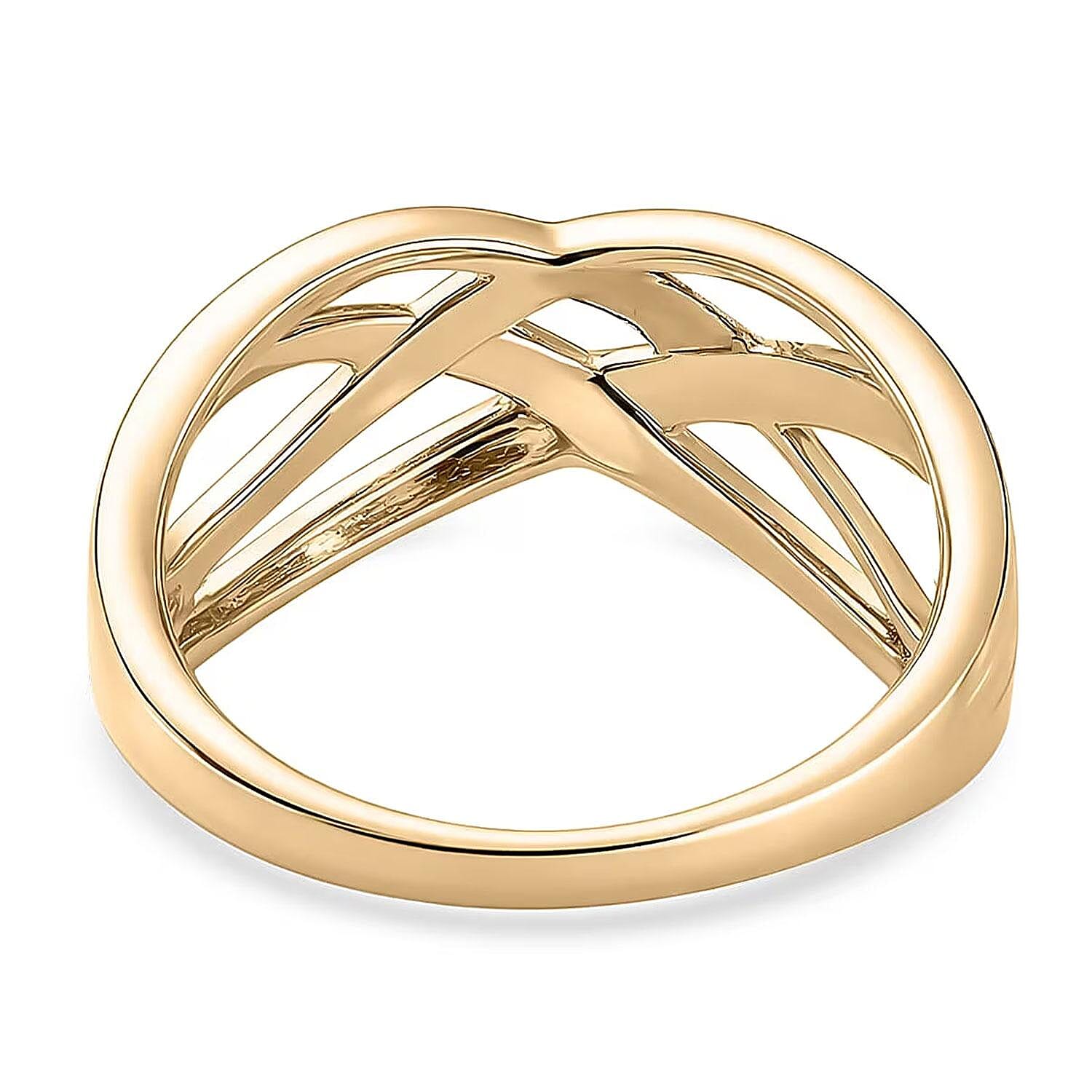 Luxoro Bridge Crossover Ring in 10K Yellow Gold (Size 6.0) 3.10 Grams