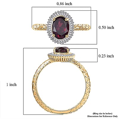 Mirage Collection Premium Anthill Garnet and Diamond I2 2.00 ctw Ring in 10K Yellow Gold (Size 7.0)