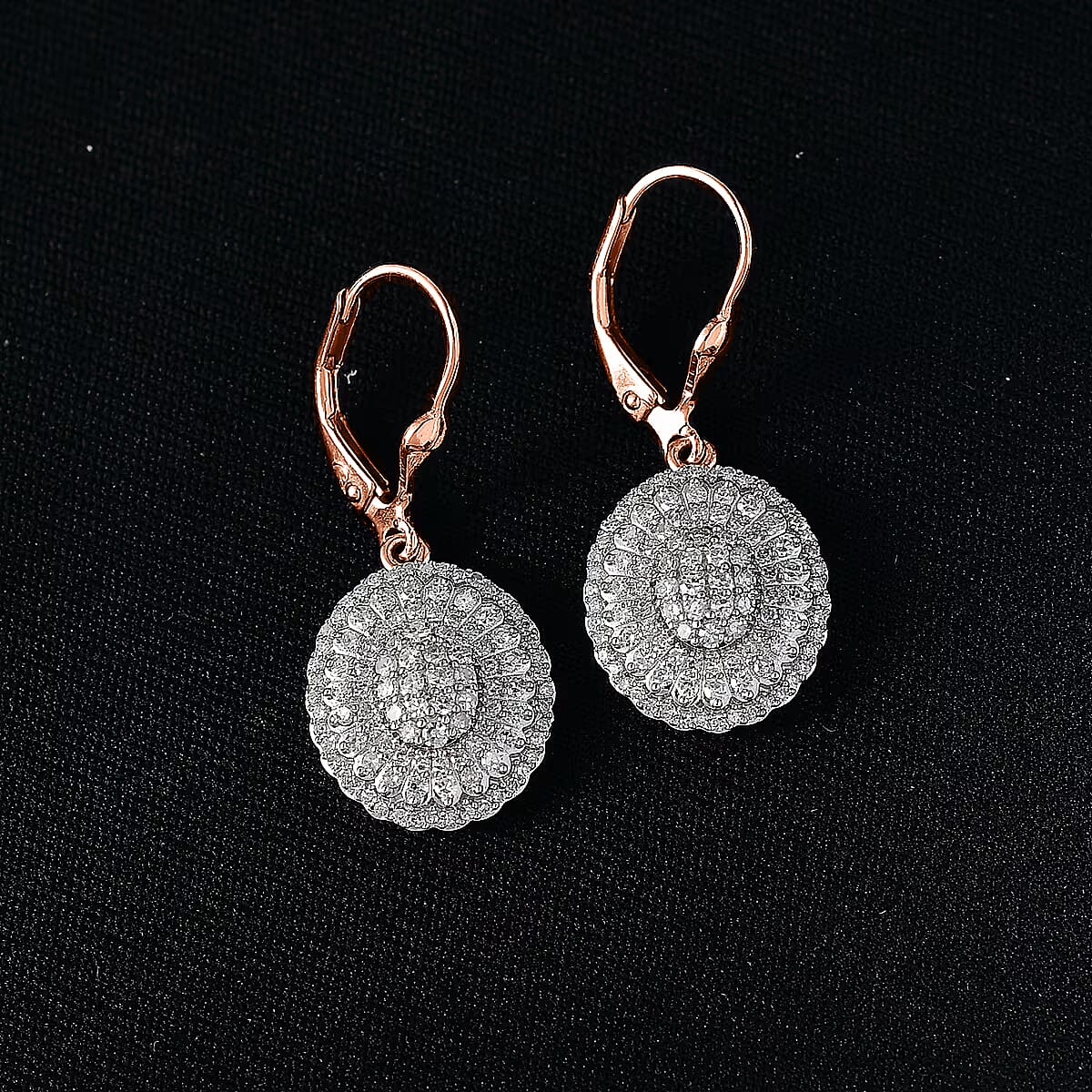 Luxuriant Lab Grown Diamond G-H SI Earrings in 18K Vermeil RG Over Sterling Silver 1.00 ctw image number 1