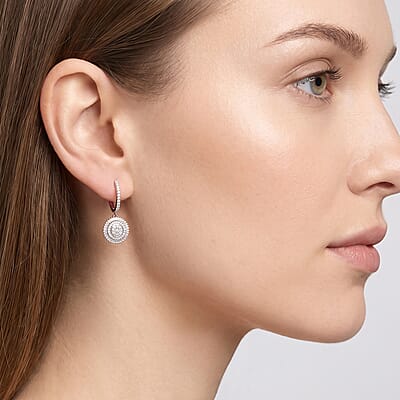 Luxuriant Lab Grown Diamond G-H SI 1.00 ctw Earrings in 18K Vermeil Rose Gold Over Sterling Silver (Del. In 10-12 Days)
