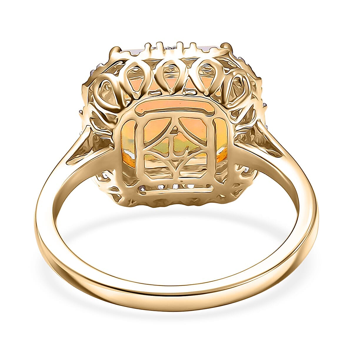 Certified AAA Ethiopian Welo Opal, Lab Grown Diamond Ring in 10K Yellow Gold 3.30 ctw (Size 9.5) image number 4