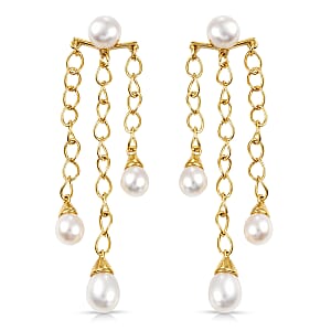 D'Joy Freshwater Pearl Earrings in 18K Vermeil Yellow Gold Over Sterling Silver