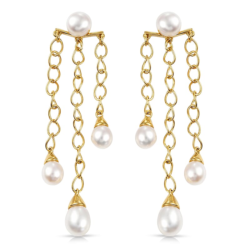 D'Joy Freshwater Pearl Earrings in 18K Vermeil Yellow Gold Over Sterling Silver