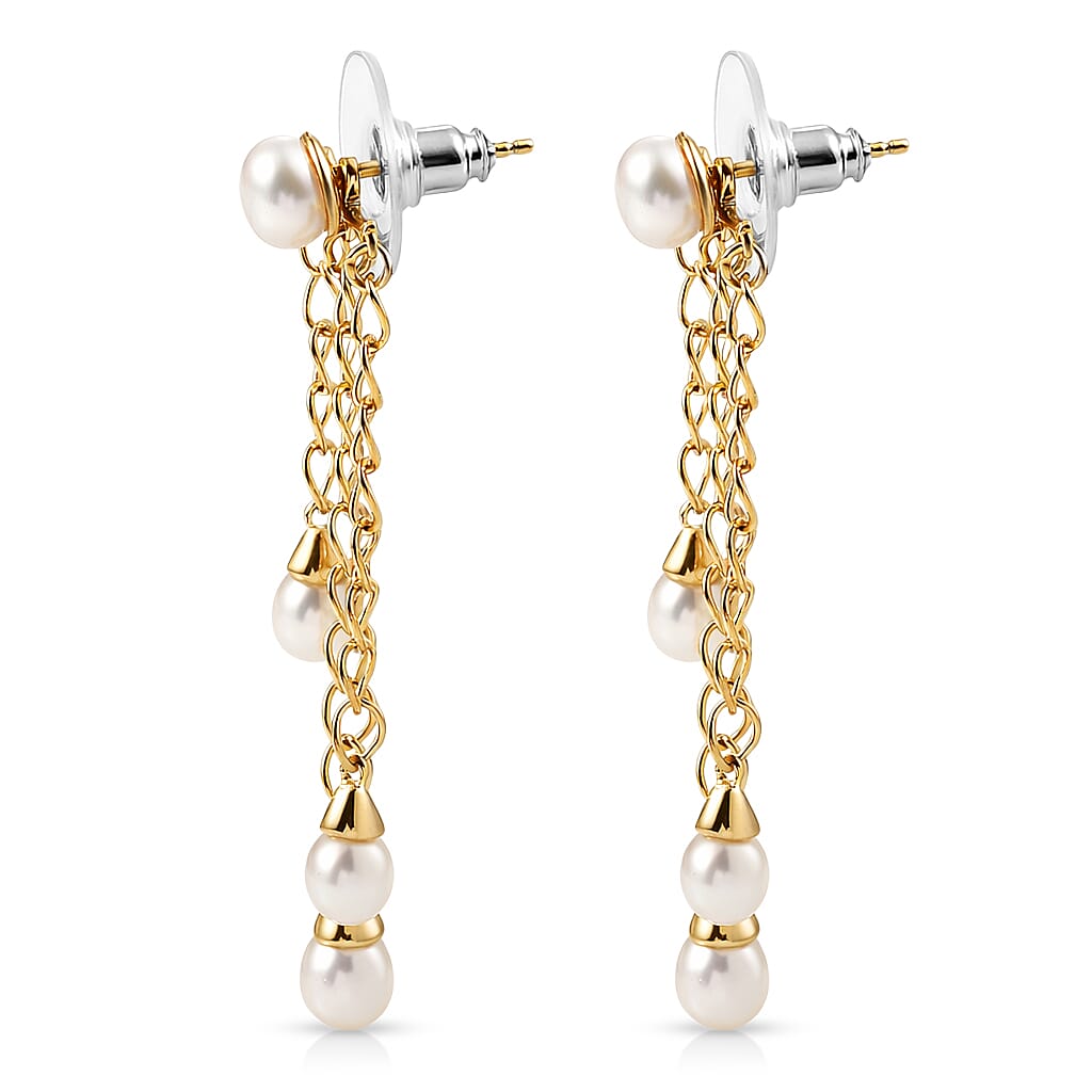 D'Joy Freshwater Pearl Earrings in 18K Vermeil Yellow Gold Over Sterling Silver