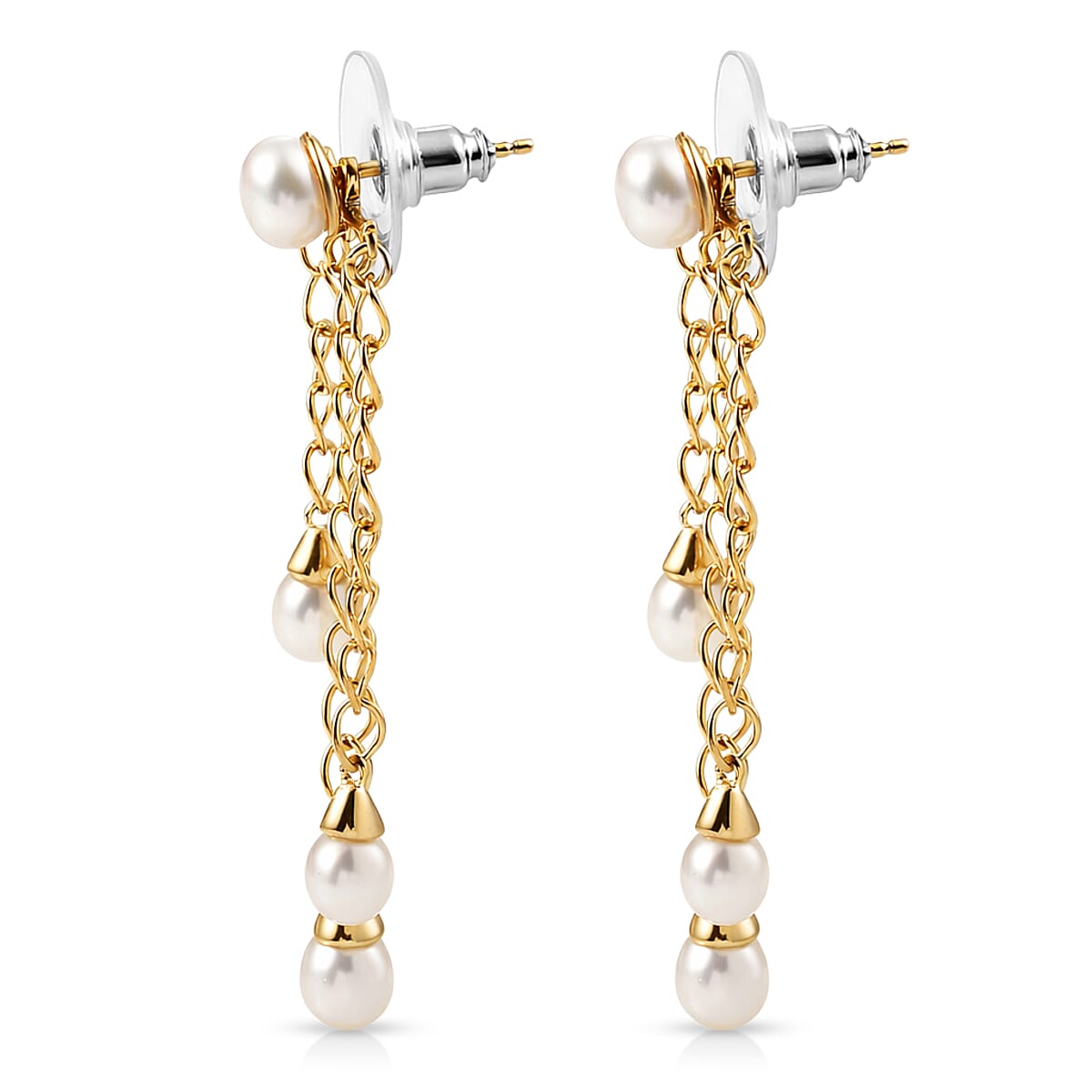 D'Joy Freshwater Pearl Earrings in 18K Vermeil Yellow Gold Over Sterling Silver image number 4