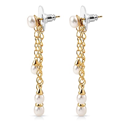 D'Joy Freshwater Pearl Earrings in 18K Vermeil Yellow Gold Over Sterling Silver