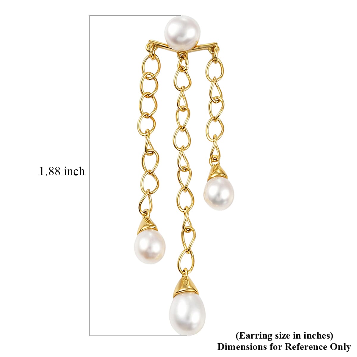 D'Joy Freshwater Pearl Earrings in 18K Vermeil Yellow Gold Over Sterling Silver