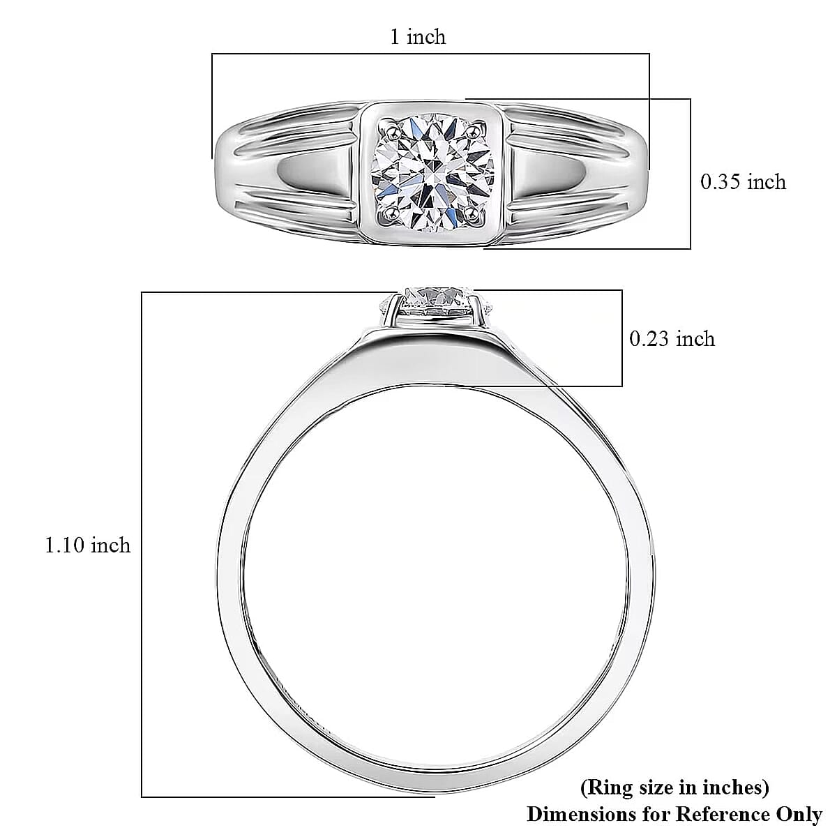 Luxuriant Lab Grown Diamond G-H SI 1.00 ctw  Men's Ring in 950 Palladium (Size 11.5) 4.70 Grams (Del. in 10-12 Days)  image number 6