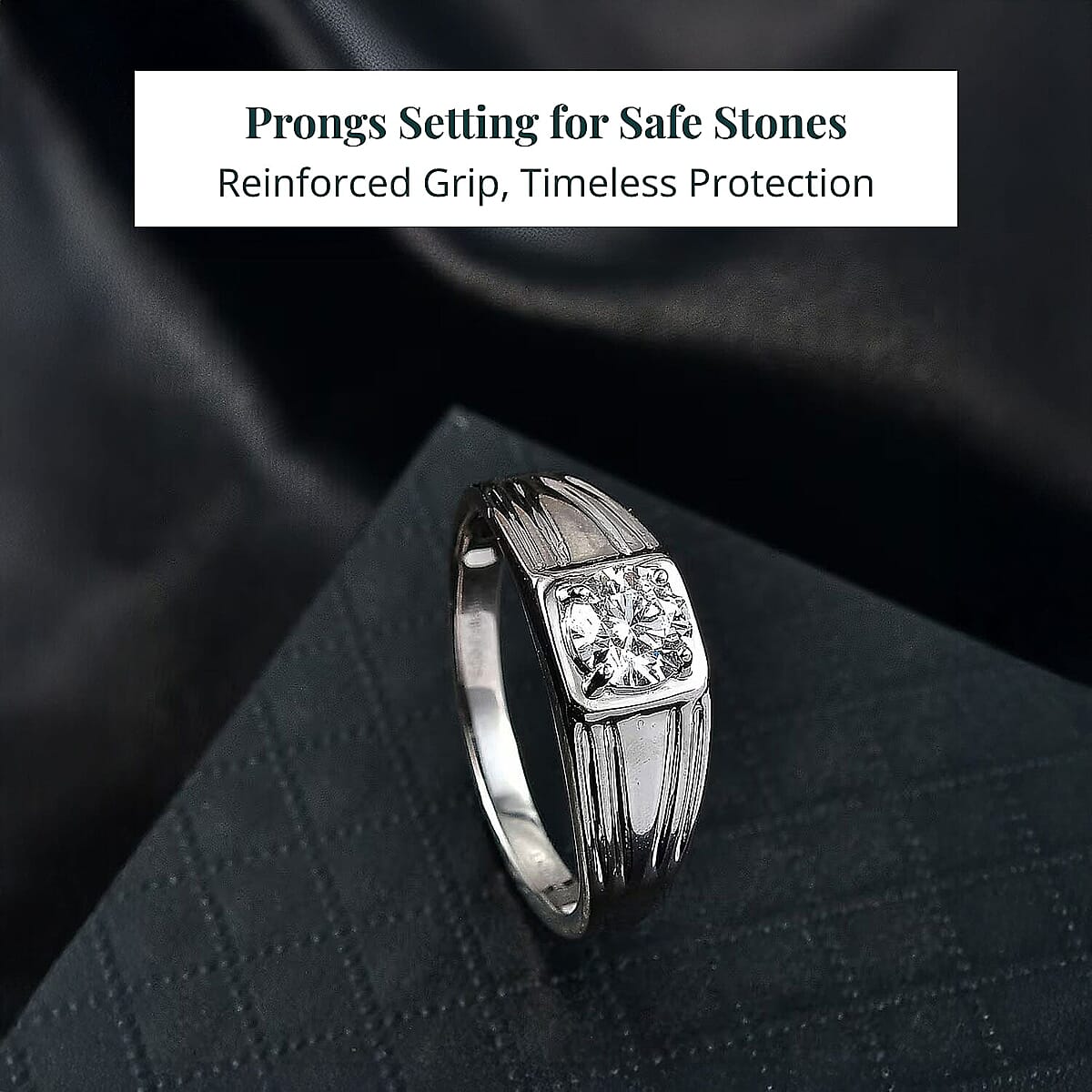 Luxuriant Lab Grown Diamond G-H SI 1.00 ctw  Men's Ring in 950 Palladium (Size 12.5) 4.70 Grams (Del. in 10-12 Days)  image number 3