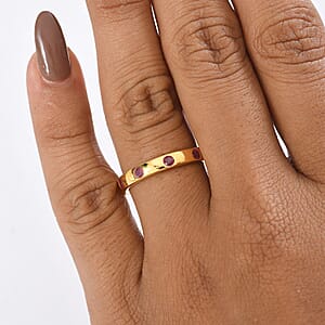 D'Joy AAA African Ruby (FF) 0.90 ctw Ring in 18K YG Plated Sterling Silver (Size 6.0)