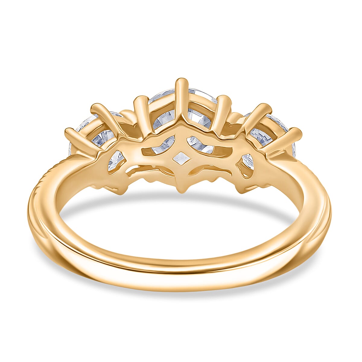 D'Joy Moissanite (Rnd 6.5mm) Ring in 14K YG Over Sterling Silver (Size 6.0) 1.80 ctw image number 3