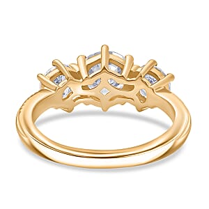 D'Joy Moissanite (Rnd 6.5mm) Ring in 14K YG Over Sterling Silver (Size 6.0) 1.80 ctw