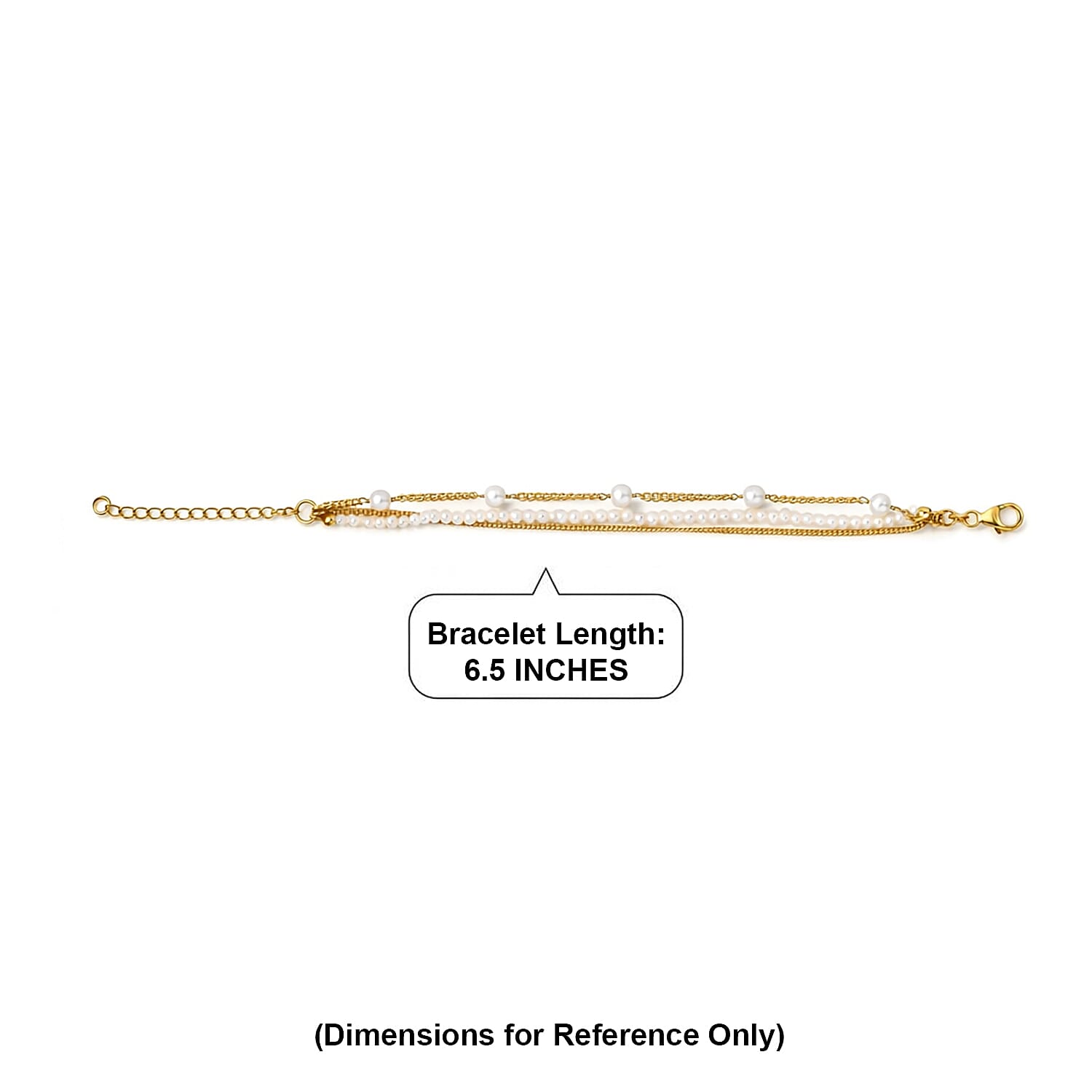 D'Joy Premium Freshwater Pearl Bracelet in 18K Vermeil Yellow Gold Over Sterling Silver (6.50-8.50In)