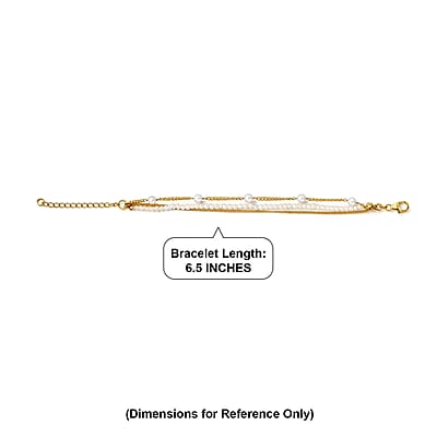 D'Joy Premium Freshwater Pearl Bracelet in 18K Vermeil Yellow Gold Over Sterling Silver (6.50-8.50In)