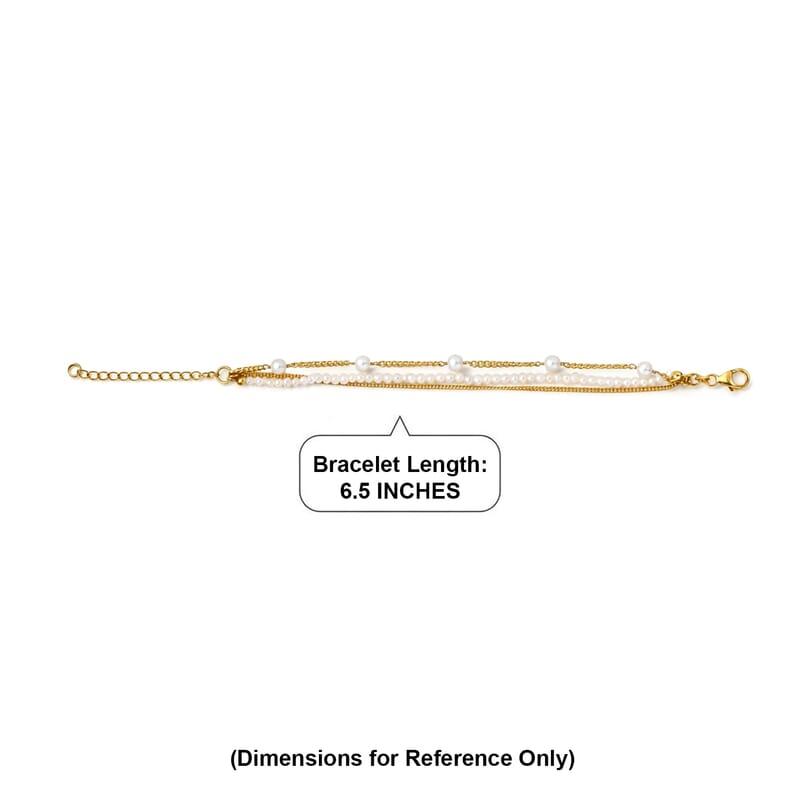 D'Joy Premium Freshwater Pearl Bracelet in 18K Vermeil Yellow Gold Over Sterling Silver (6.50-8.50In)