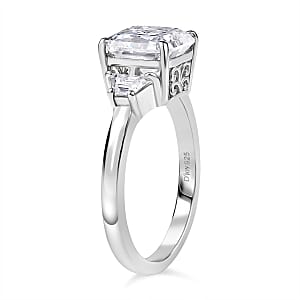 D'Joy Radiant Cut Moissanite 2.90 ctw Solitaire Ring in Rhodium Over Sterling Silver (Size 9.0)