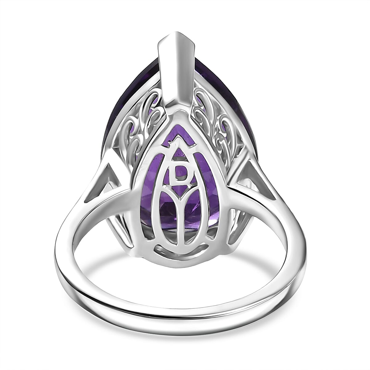 D'Joy AAA African Amethyst 11.30 ctw Ring in Rhodium Over Sterling Silver (Size 8.5) image number 4
