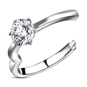 D'Joy 88 Facets Moissanite 1.00 ctw Ring in Rhodium Over Sterling Silver (Size 6.0)
