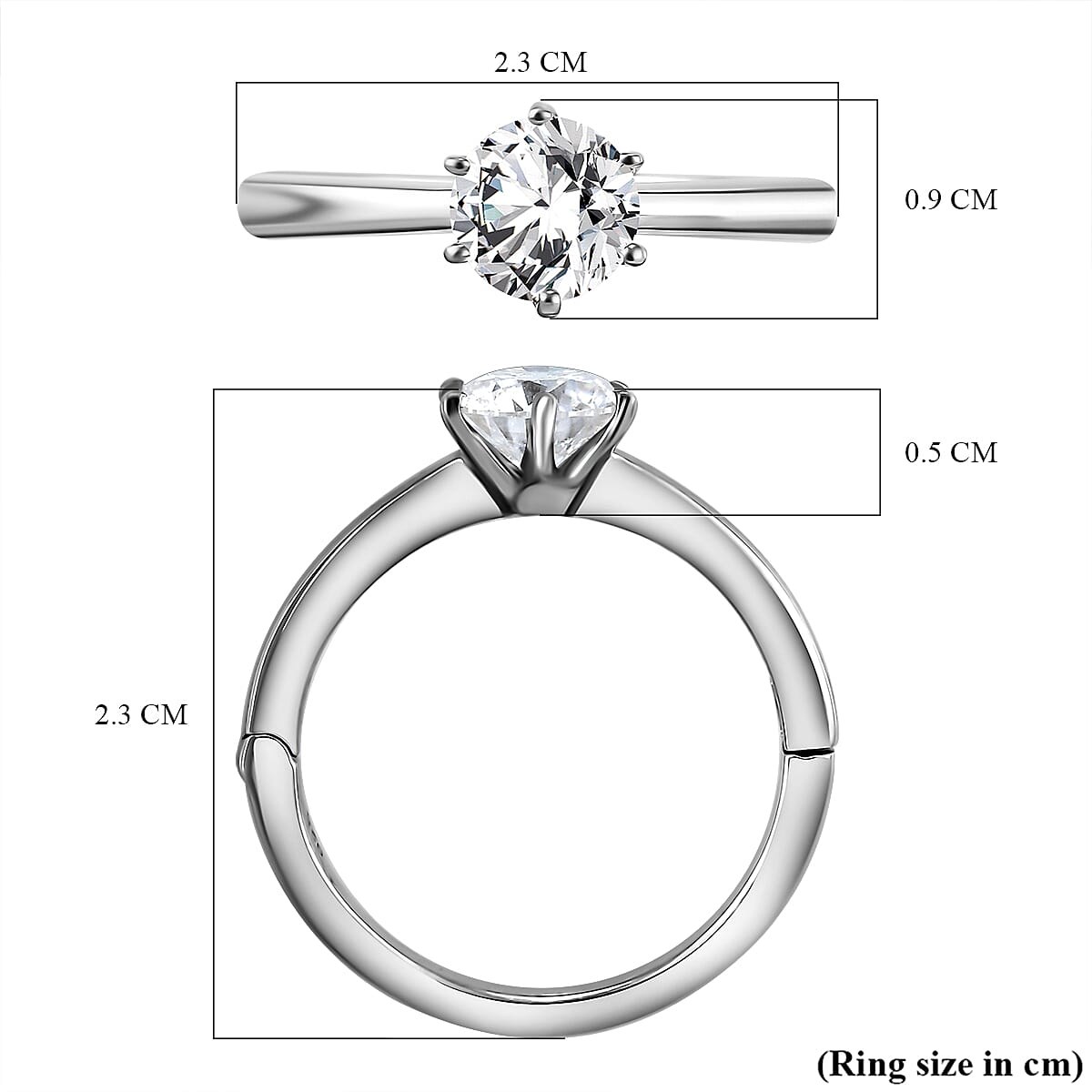 D'Joy 88 Facets Moissanite 1.00 ctw Ring in Rhodium Over Sterling Silver (Size 7.0)