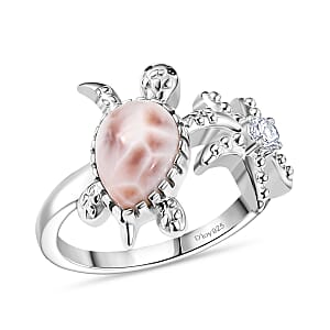 D'Joy Natrolite and White Zircon 2.40 ctw Ring in Rhodium Over Sterling Silver (Size 8.0)