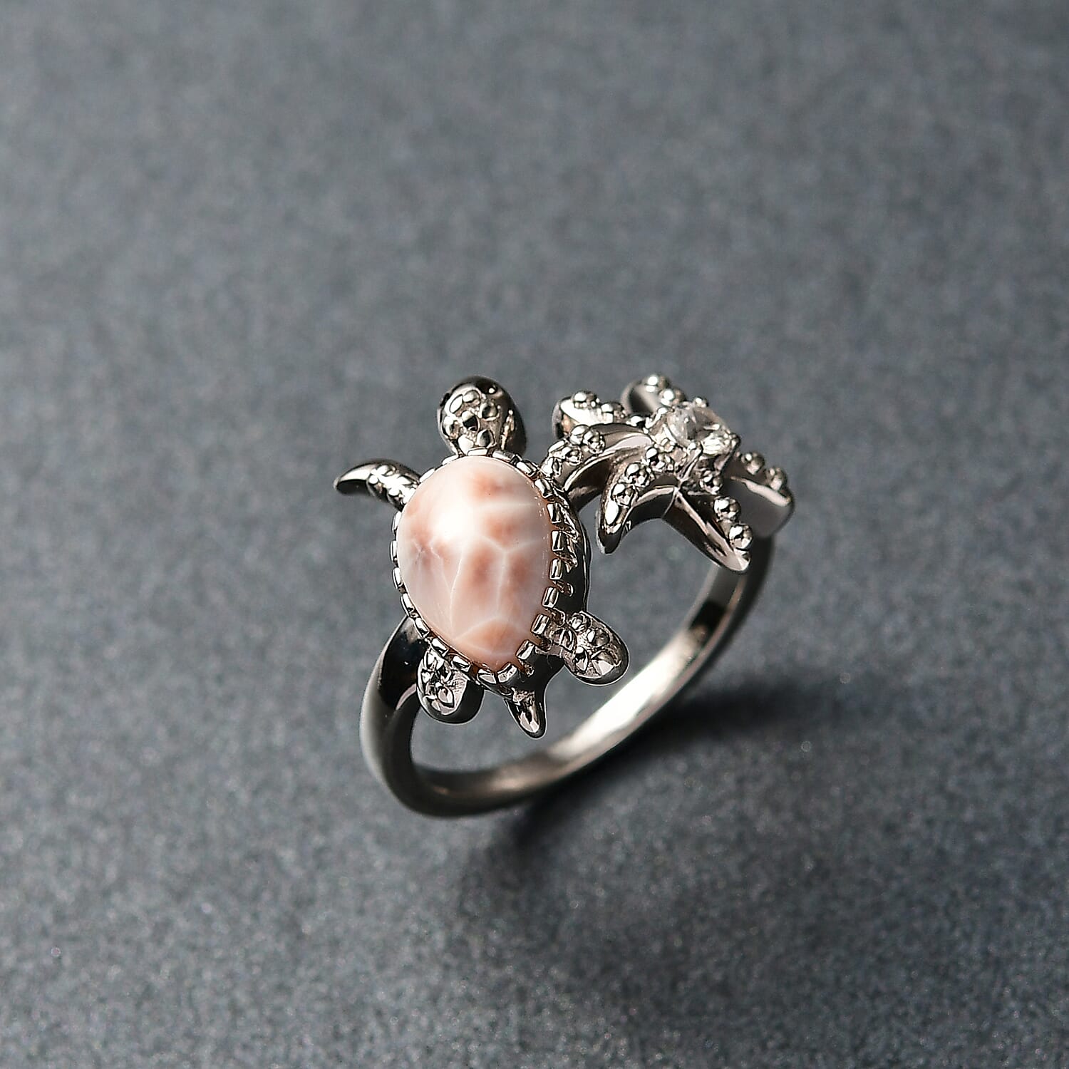D'Joy Natrolite and White Zircon 2.40 ctw Ring in Rhodium Over Sterling Silver (Size 8.0)