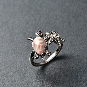 D'Joy Natrolite and White Zircon 2.40 ctw Ring in Rhodium Over Sterling Silver (Size 8.0)