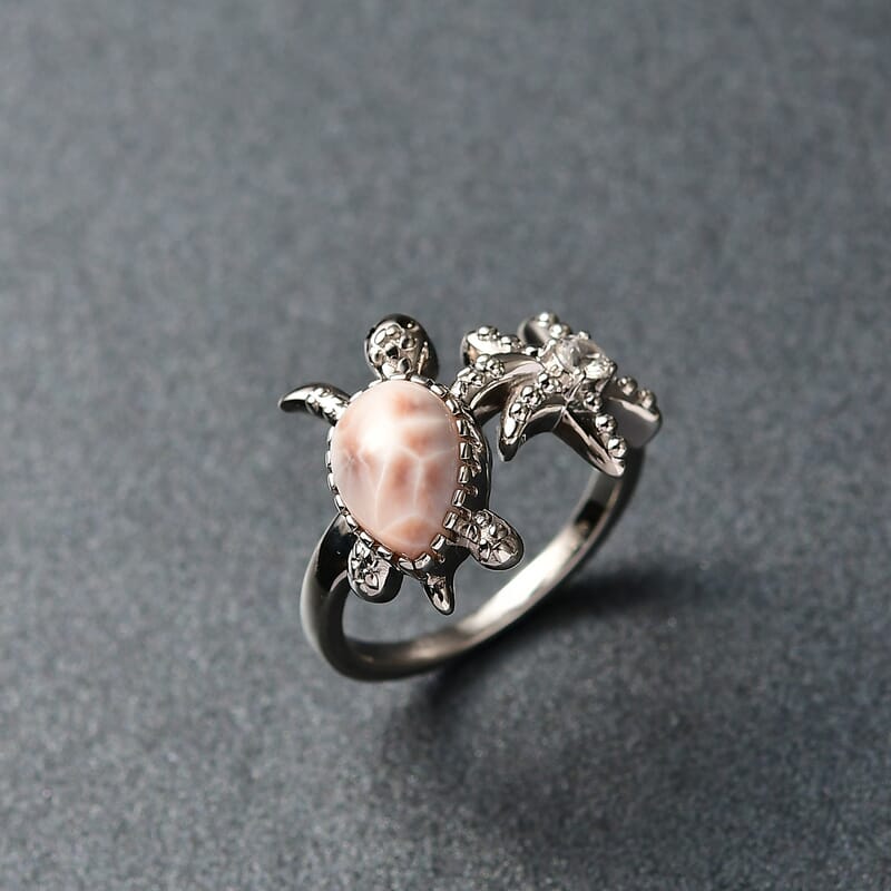 D'Joy Natrolite and White Zircon 2.40 ctw Ring in Rhodium Over Sterling Silver (Size 8.0)