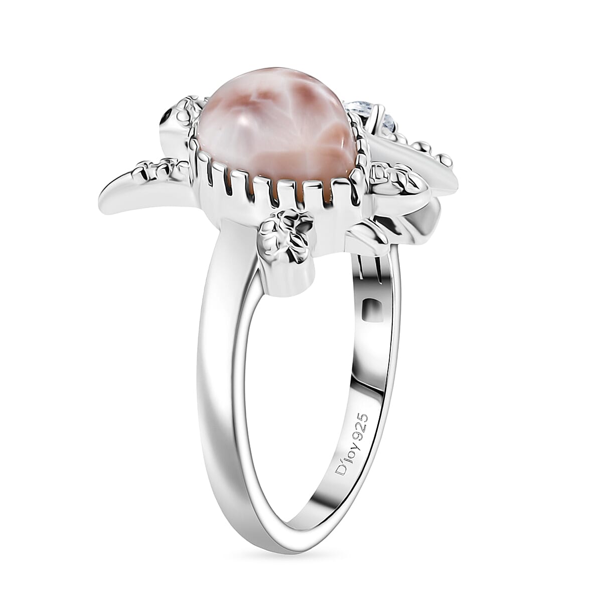 D'Joy Natrolite and White Zircon 2.40 ctw Ring in Rhodium Over Sterling Silver (Size 8.0) image number 3
