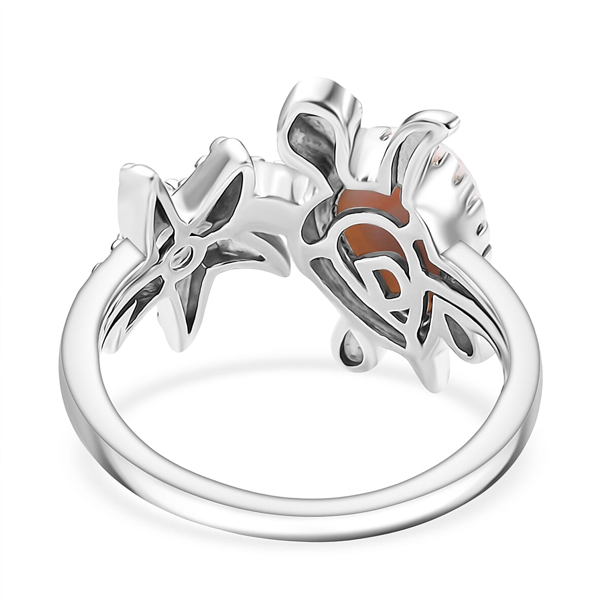 D'Joy Natrolite and White Zircon 2.40 ctw Ring in Rhodium Over Sterling Silver (Size 8.0) image number 4