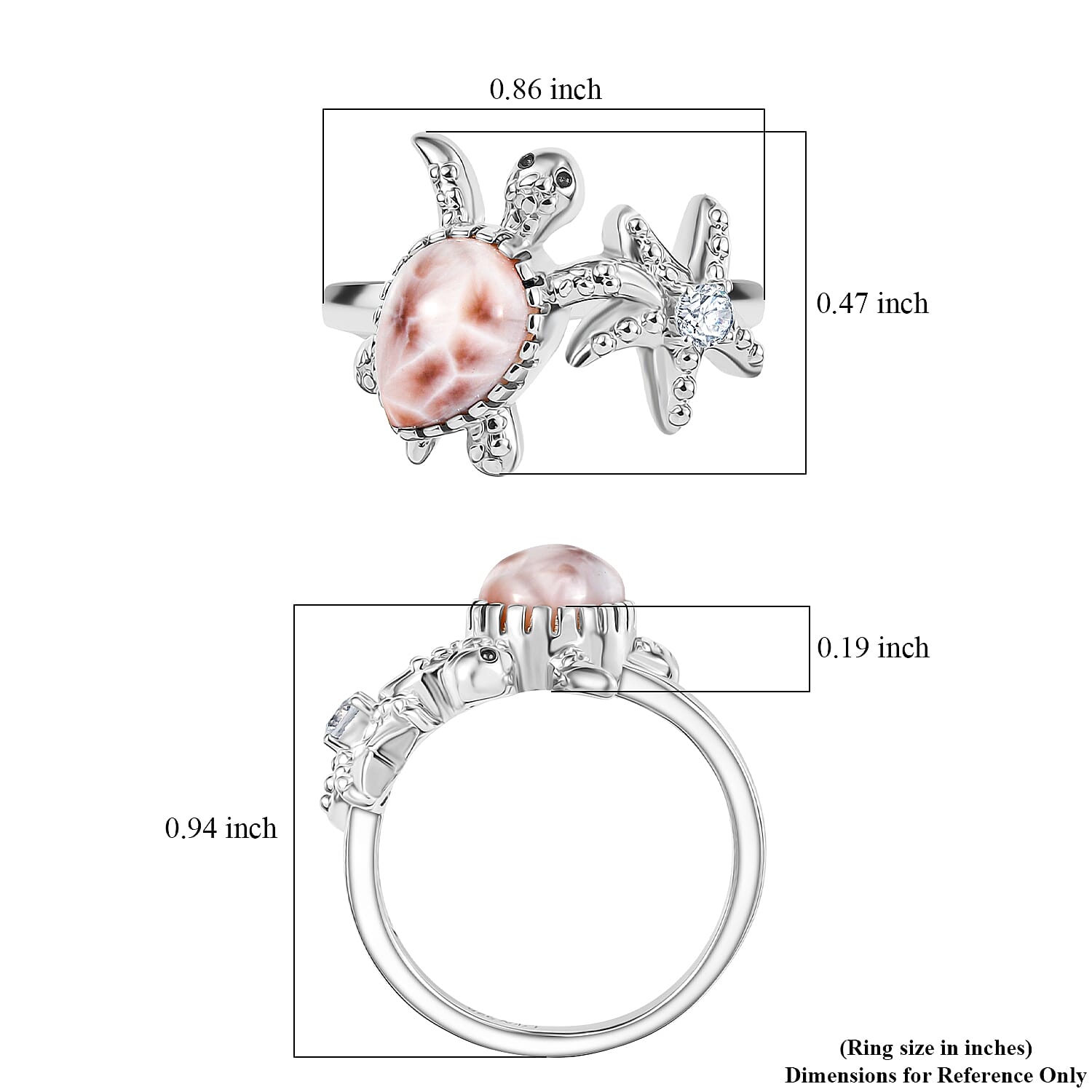 D'Joy Natrolite and White Zircon 2.40 ctw Ring in Rhodium Over Sterling Silver (Size 8.0)