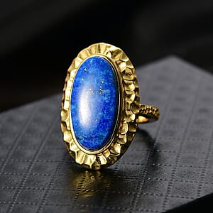 EverTrue Lapis Lagoon 13.10 ctw Ring in 18K Yellow Gold Plated 9.65 (Size 6.0)