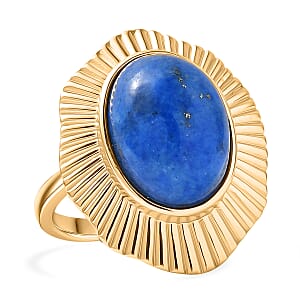 EverTrue Lapis Lagoon 7.85 ctw Ring in 18K YG Plated (Size 6.0)